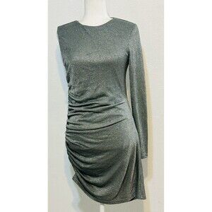 4th & Reckless Size M One Shoulder Ruched Metallic Dress Holidays Flattering